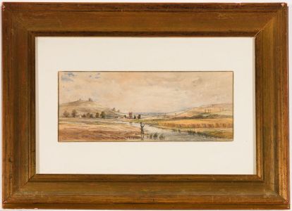 George Stewart - Monogrammed 1863 Watercolour, Fishing