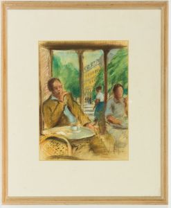 Guy Lindsay Roddon (1919-2006) - Signed Pastel, Cafe Scene Paris