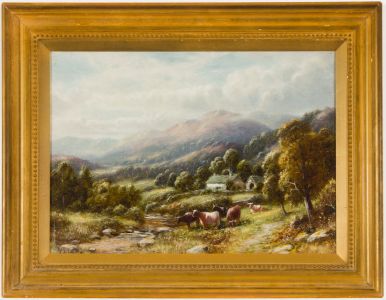 R. Stanmonds - Fine Late 19th Century Oil, Cattle in a Highland Landscape