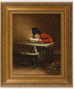 Dutch School Fine Mid 19th Century Oil - Reading a Letter