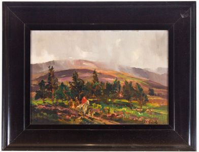 Alexander Carruthers Gould RBA (1870-1948) - Signed Oil, Hunters in Exmoor Mist