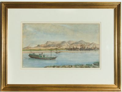 Fine Framed 1895 Watercolour - Middle Eastern Coastal Landscape