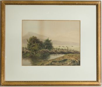 G.V. Sheriff - Signed 19th Century Watercolour, Sheep at Capel Cureg, Wales