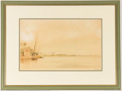 Henry Parke (1792-1835) - Signed c.1820 Watercolour, Nile River Scene