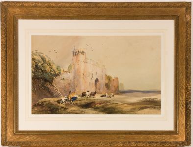 William Arnee Frank (1808-1897) - Signed Watercolour, RA Shepherd by Ruins