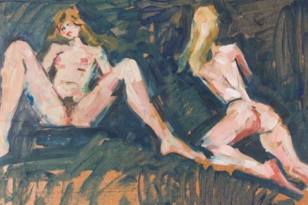 Peter Collins ARCA - Impressionist c.1970s Oil, Two Nude Studies