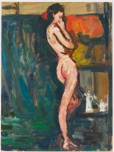 Peter Collins ARCA - Expressionist c.1970s Oil, Nude in an Interior
