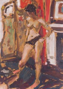 Peter Collins ARCA - c.1970s Oil, Nude in an Interior