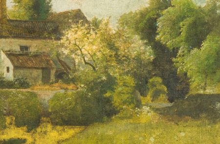 English School 19th Century Oil - Garden and Cottage