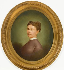 Joseph H. Dille (1820-1918) - Signed 1869 Oil, Portrait of a Lady