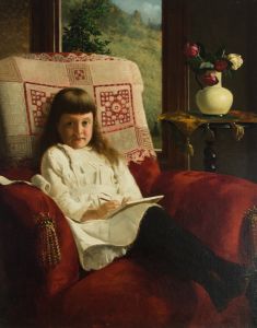 Thomas Waterman Wood (1823-1903) - 19th Century Oil, Portrait of Mildred Wallace