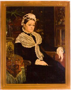 Gilt Framed 19th Century Oil - Portrait of a Seated Woman in Black