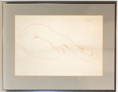 Peter Collins ARCA - Signed and Framed 1970 Sanguine, Female Nude