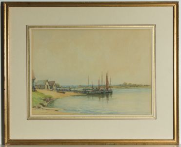 Robert H. Yates - Gilt Framed 1891 Watercolour, Walberswick Harbour