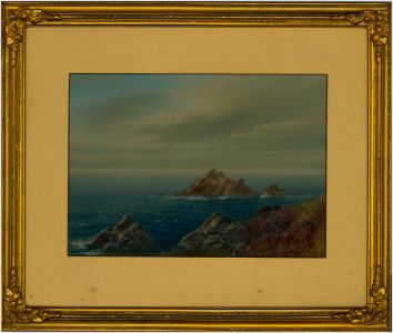 John Shapland - Signed Late 19th Century Gouache, Rocky Coastal Scene