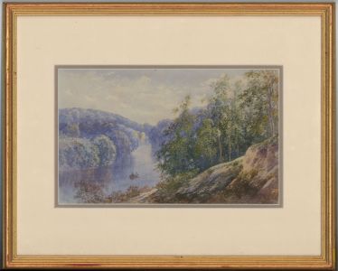 Albert Goodwin RWS (1845-1932) - Very Fine 1894 Watercolour, Rowing Down River
