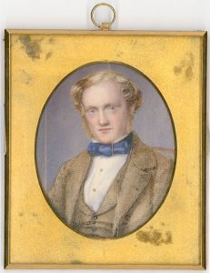 A. Dixon - Miniature Late 19th Century Watercolour, Portrait of a Gentleman