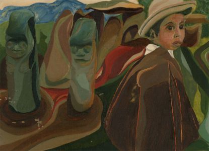 Expressionist Mid 20th Century Acrylic - Figure by Monuments