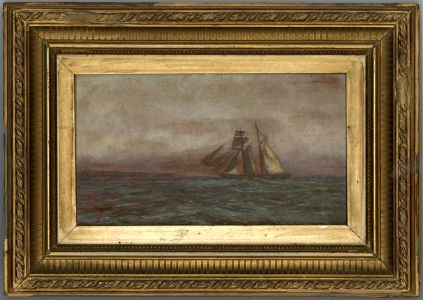 English School Late 19th Century Oil - Sailing Ship on a Sea