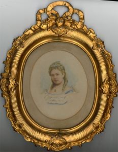 Well Framed Late 19th Century Watercolour - Oval Portrait of a Lady