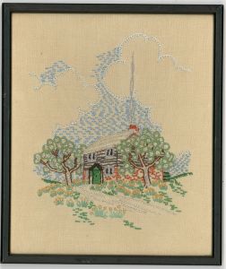 A Pair of Mid 20th Century Embroideries - Rural Landscapes
