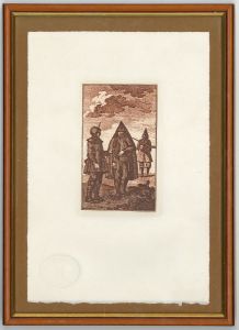 Framed Mid 20th Century Engraving - Three Figures