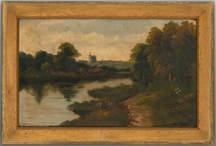 E. Meadows - Signed Late 19th Century Oil, River Landscape with Castle