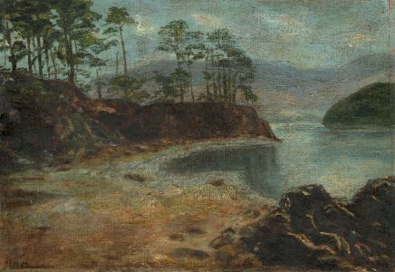 19th Century Oil - Lake Landscape