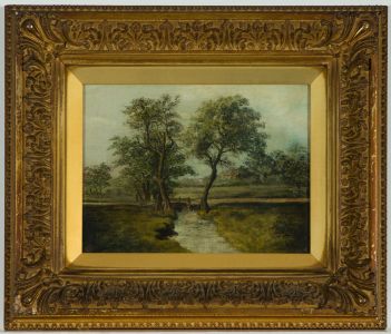 P. Hulty - Small Framed Late 19th Century Oil, River Landscape with Bridge