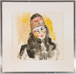 Peter Collins ARCA - Signed and Framed 1974 Watercolour, Portrait