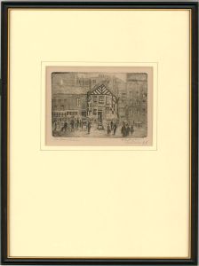 W. Edwin Law - Framed Mid 20th Century Etching, The Rovers Return