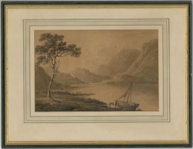 Attributed to Will May - Framed 1803 Watercolour, Landscape with a Fishing Boat