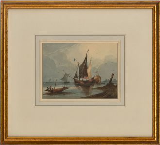 British School Mid 19th Century Watercolour - Fishing Boats
