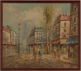 Barton - Signed Contemporary Acrylic, Paris Street Scene