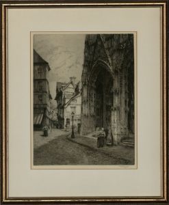 Gertrude Ellen Hayes (1872-1956) ARE - 20th Century Etching, Saint-Maclou, Rouen