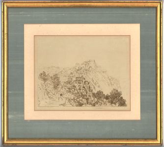 Sir Frank Short (1857-1945) - 1891 Etching, Hillside Town