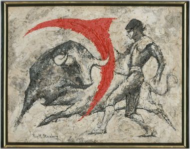 Roy M. Steinberg - Signed Contemporary Acrylic, Matador and Bull