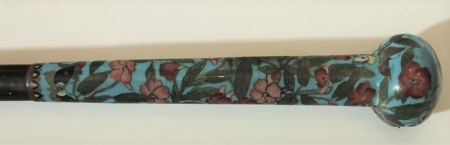 19th Century - Antique Parasol with Floral and Butterfly Design Inlay Handle 