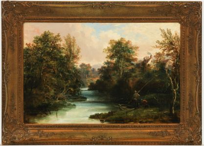 Benjamin Callow (fl. 1855-c.1861) - Signed Oil, Fishermen on a River