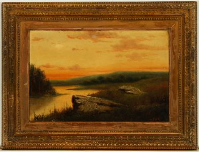 A. Cole - Signed and Framed Mid 19th Century Oil, River Landscape