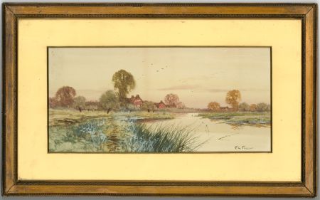 Frederick Gordon Fraser -Signed and Framed 19th Century Watercolour, River Scene