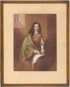 Fine Framed 19th Century Watercolour - Young Cavalier