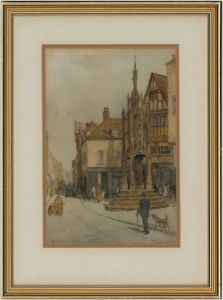 R. Lampitt - Signed 19th Century Watercolour, City Cross, Winchester
