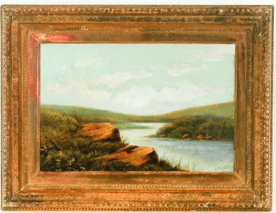 A. Cole - Gilt Framed Mid 19th Century Oil, River Landscape