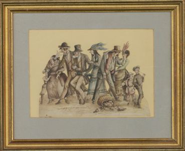 J. D. Nicholson - Signed 19th Century Watercolour, Victorian Crowd Scene