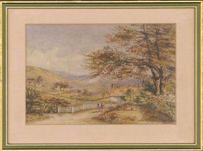 Eliza Westlake (b. 1829) - Framed Watercolour, Figures in a Landscape