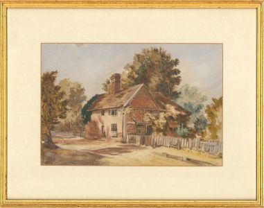 M.W. Carr - English School 1878 Watercolour, Country Cottage Scene