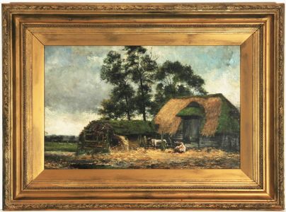 John H. Oswald (1843-1895) - Gilt Framed 19th Century Oil, Cattle in a Landscape