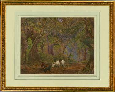 Gilt Framed, English School Mid 19th Century Watercolour - Forest Lane