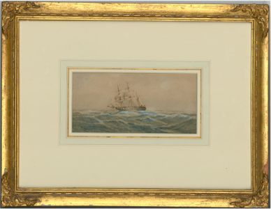 Beautifully Framed Early 19th Century Watercolour - Man O' War